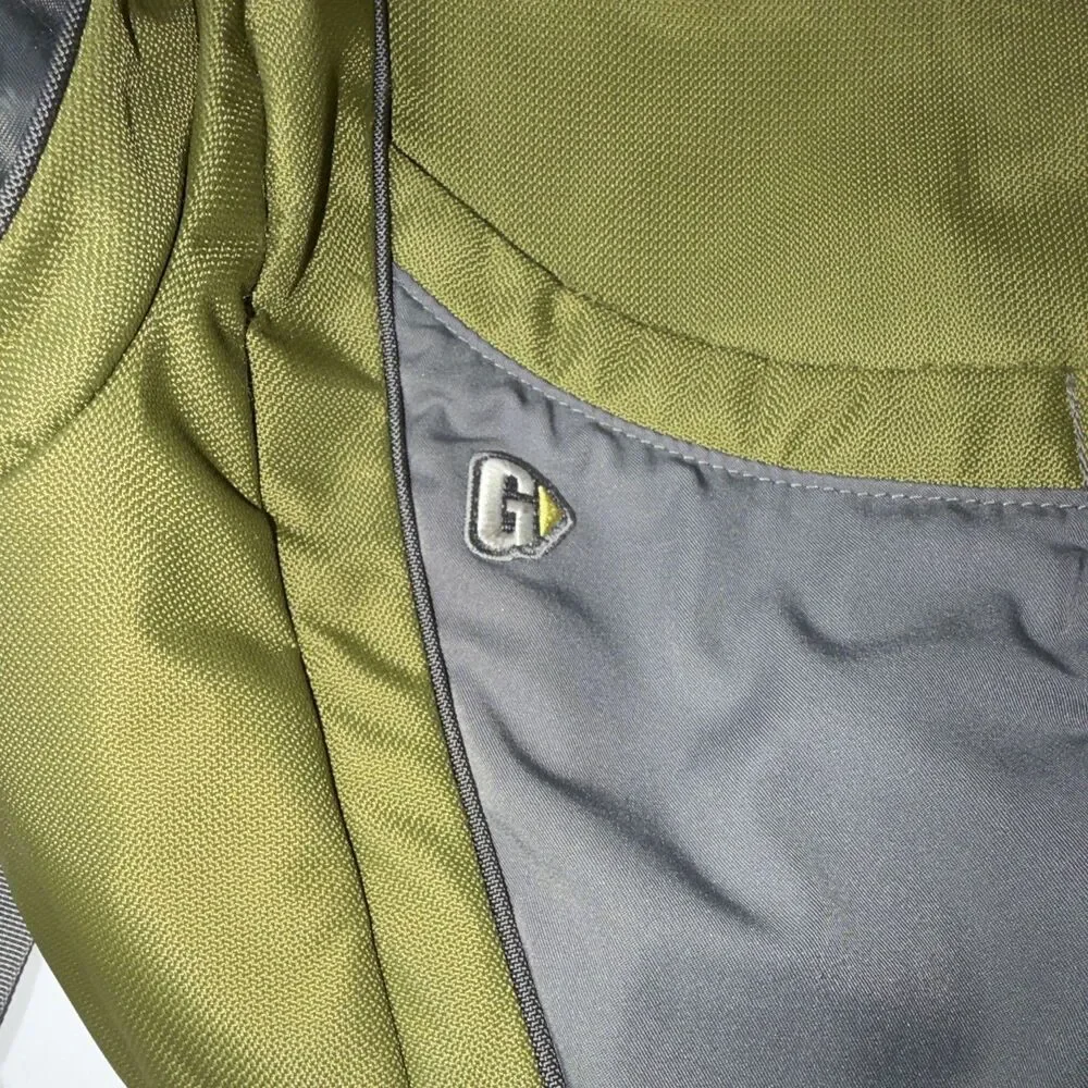 Go GaGa messenger-style diaper bag features a unique olive green and gray color